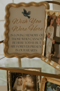 Frame showing memorial table meaning at wedding