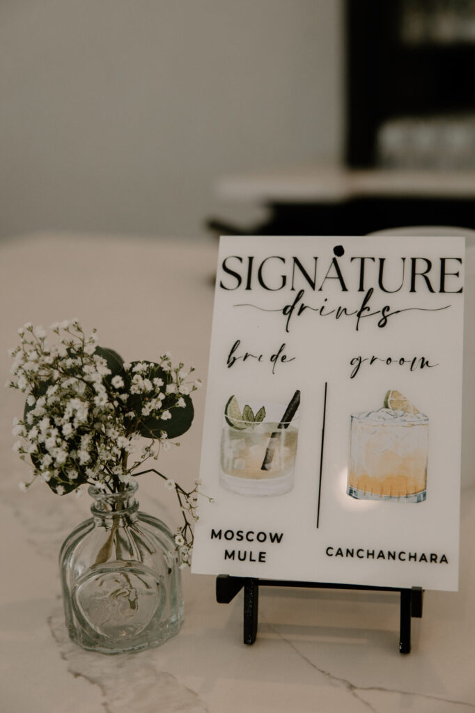 Signature Drink Sign | Teriana Ariel Photography