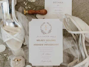 White flat lay from wedding