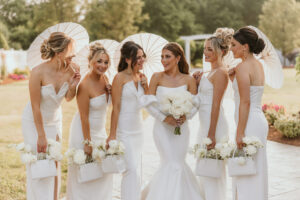 white bridal party