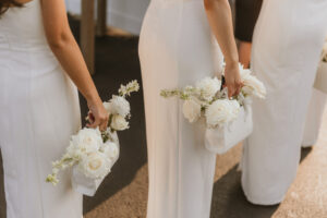 Bridesmaids white flower purses
